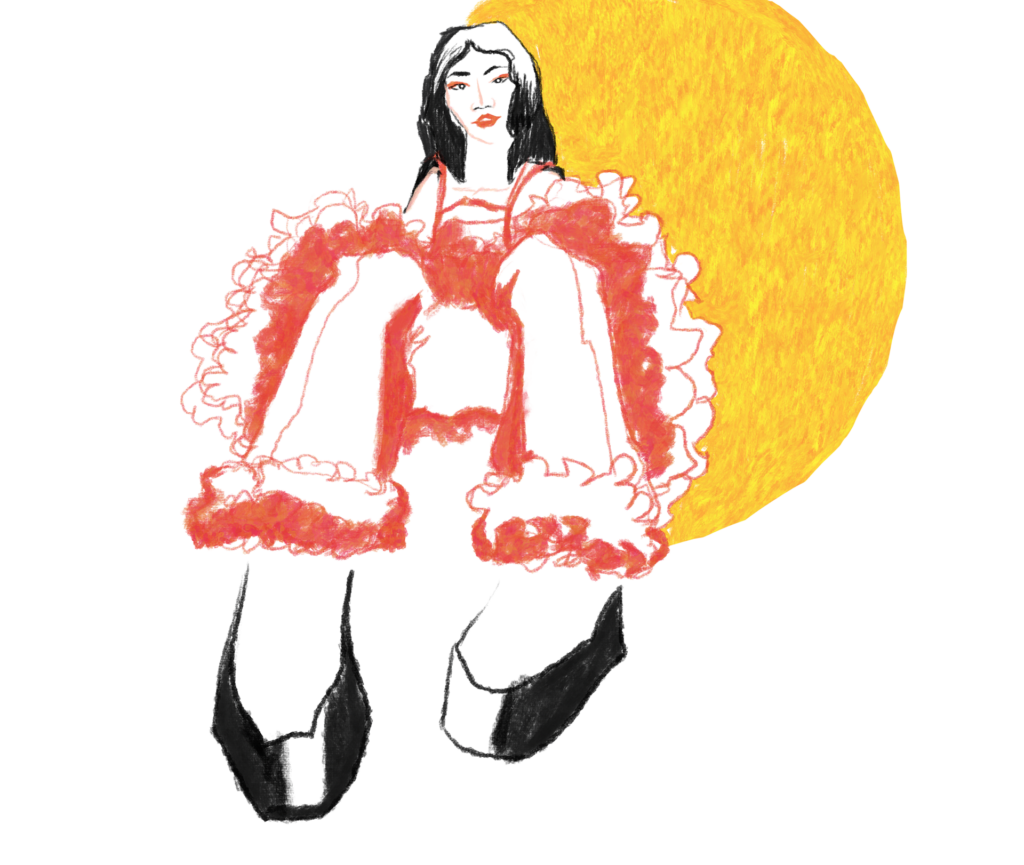 Da artista Ema Parreira, arte contemporânea em desenho digital, ilustração de modelo