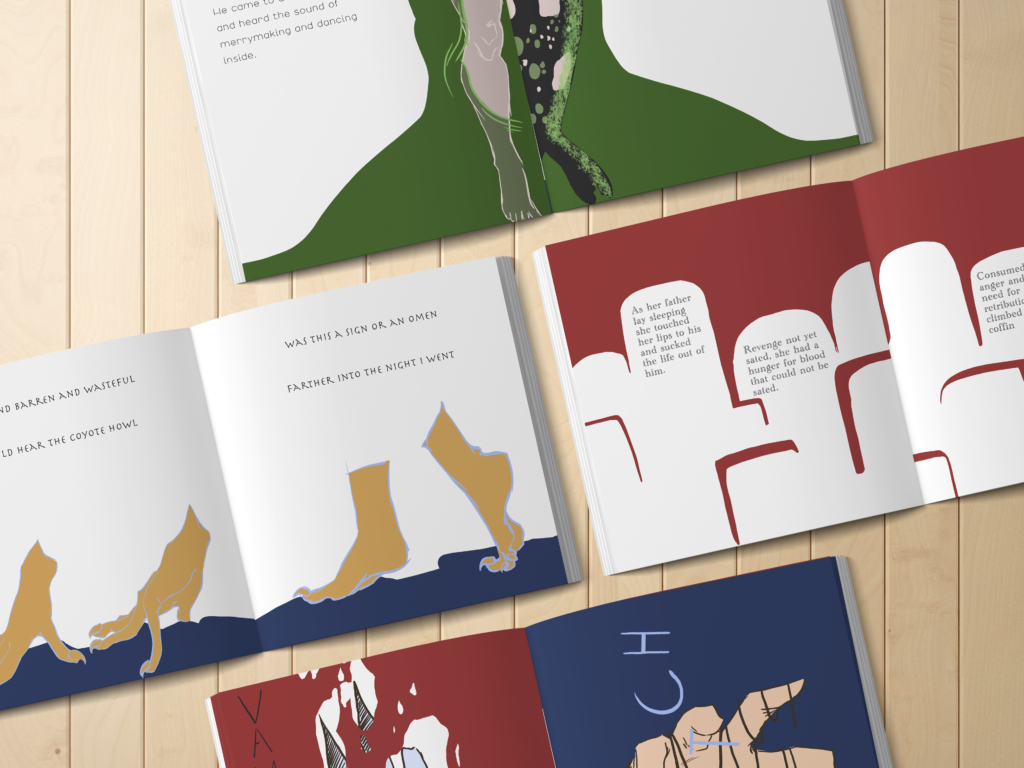 Da ilustradora portuguesa Ema Parreira, desenho digital original de zine de criaturas mitológicas