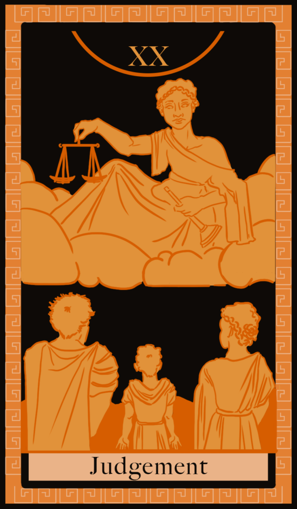 Da artista Ema Parreira, desenho digital de Major Arcana, AO Julgamento, cartas tarot nº20