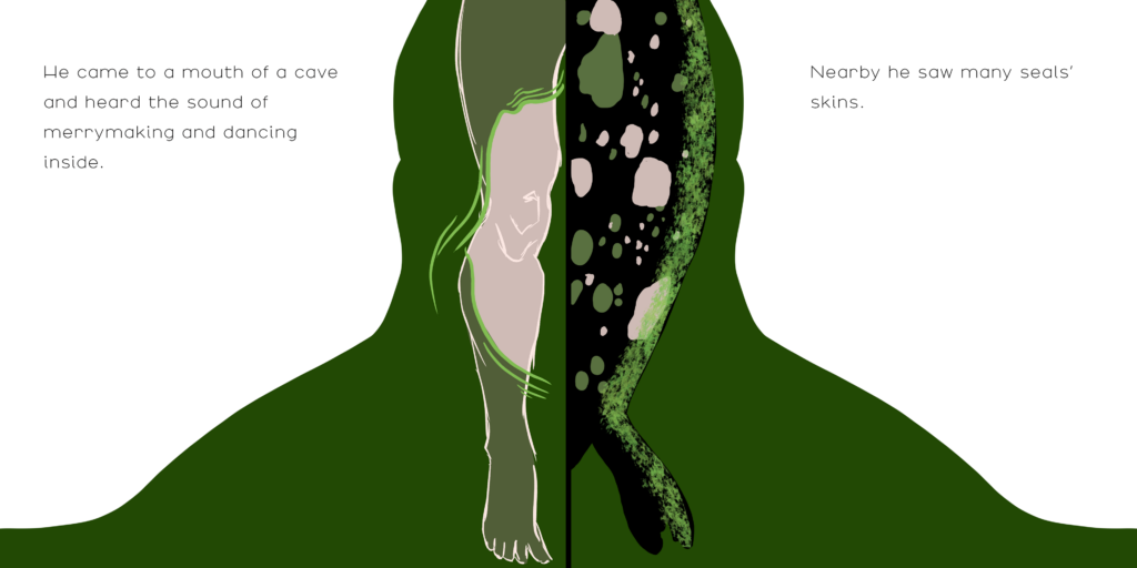 Da artista Ema Parreira, fanzine digital de criaturas mitológicas, sereia