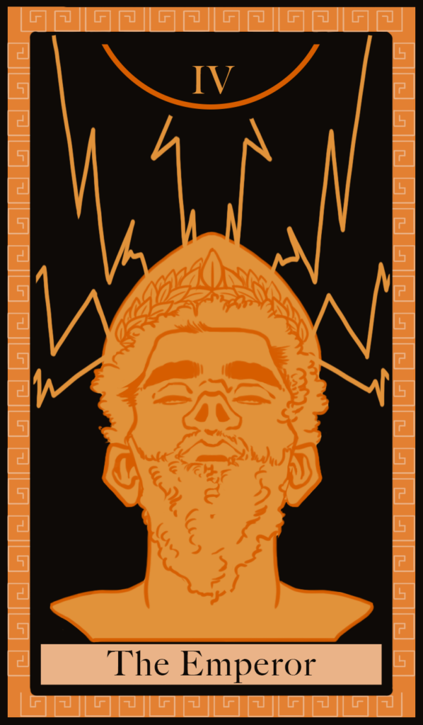 Da artista Ema Parreira, desenho digital de Major Arcana, O Imperador, cartas tarot nº4