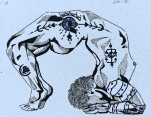 Da artista Ema Parreira, arte contemporânea em desenho tradicional, ilustração de modelo