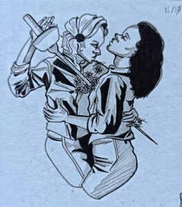 Da artista Ema Parreira, arte contemporânea em desenho tradicional, ilustração de modelo