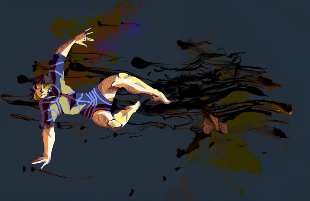 Da ilustradora portuguesa Ema Parreira, desenho digital de personagem Bachira de Blue Lock