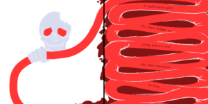 Da artista Ema Parreira, zine digital da criatura mística, vampiros