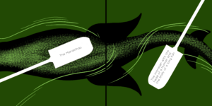 Da artista Ema Parreira, zine digital da criatura mística, sereias