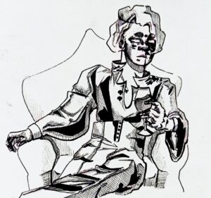 Da artista Ema Parreira, arte contemporânea em desenho tradicional, ilustração de modelo