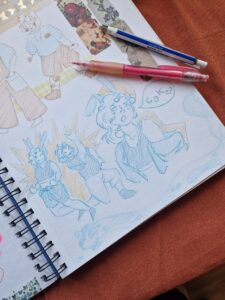 Da artista Ema Parreira, arte tradicional em desenho de lápis de cor, ilustração de adventure time