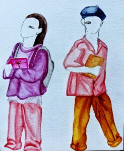 Da artista Ema Parreira, arte tradicional em desenho de aguarela, ilustração de modelos