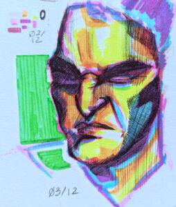 Da artista Ema Parreira, arte tradicional em desenho de canetas, ilustração de modelo