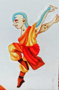 Da artista Ema Parreira, arte tradicional em desenho de Copic, ilustração de Avatar, a Lenda de Aang