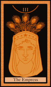 Da artista Ema Parreira, arte digital em desenho digital, ilustração de cartas de tarô, A Imperatriz