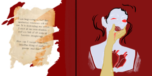 Da artista Ema Parreira, zine digital da criatura mística, vampiros